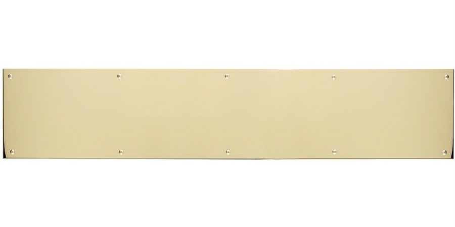 8 in. x 28 in. Kick Plate Polished Brass-Aluminum Screw Mount