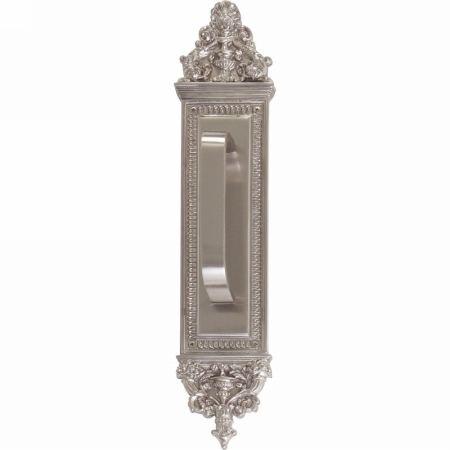 Picture of Brass Accents A04-P5231-TRD-619 Apollo Pull Plate with Traditional Pull&#44; Satin Nickel Finish - 3.63 x 18 in.
