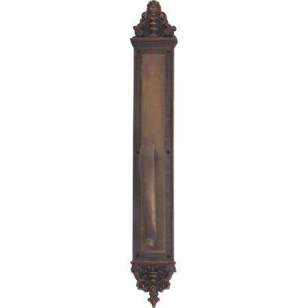 Picture of Brass Accents A04-P5241-SGR-486 Apollo Pull Plate with S-Grip Pull&#44; Aged Brass Finish - 3.63 x 25.5 in.