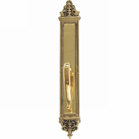 Picture of Brass Accents A04-P5241-SGR-610 Apollo Pull Plate with S-Grip Pull&#44; Highlighted Brass Finish - 3.63 x 25.5 in.