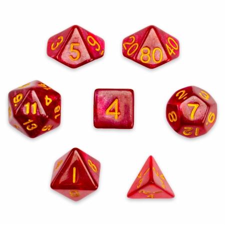 Picture of Brybelly Holdings GDIC-1123 7 Die Polyhedral Dice Set in Velvet Pouch, Philosophers Stone