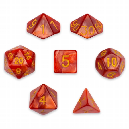 Picture of Brybelly Holdings GDIC-1126 7 Die Polyhedral Dice Set in Velvet Pouch, Dragon Scales