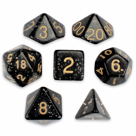 Picture of Brybelly Holdings GDIC-1130 7 Die Polyhedral Dice Set in Velvet Pouch&#44; Stardust