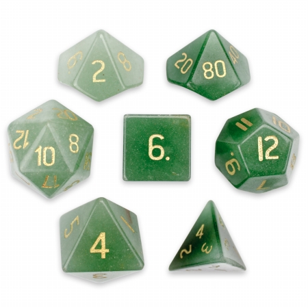 Picture of Brybelly Holdings GDIC-1906 Handmade Stone Polyhedral Dice&#44; Aventurine - Set of 7