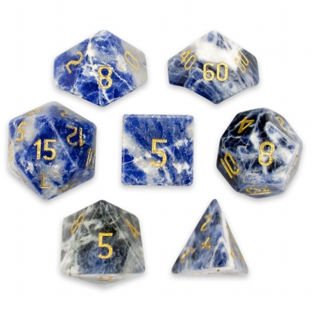 Picture of Brybelly Holdings GDIC-1909 Handmade Stone Polyhedral Dice&#44; Sodalite - Set of 7
