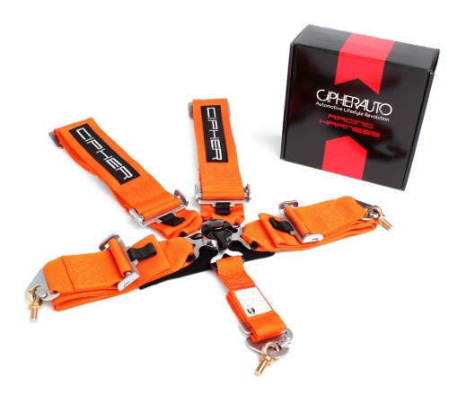 Auto CPA4005OR Cipher Racing Orange 5 Point Quick Release Racing Harness; Orange