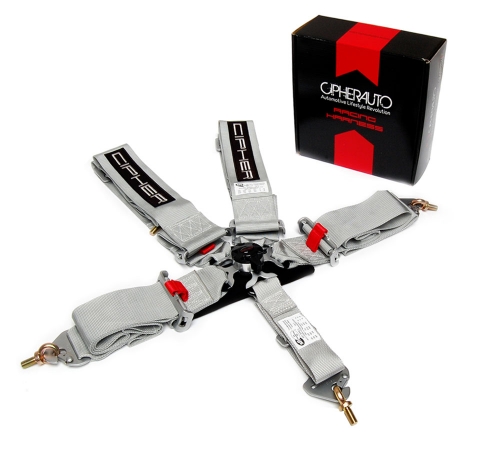 Auto   Racing Blue 5 Point Quick Release Racing Harness, Silver