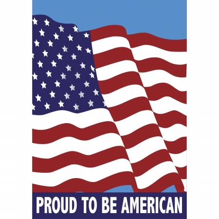 244 Proud To Be American Applique Flag, Large