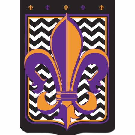 551 Black Chevron Flag, Purple & Gold - Large