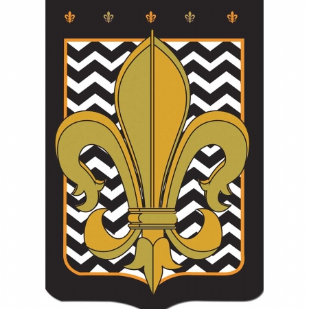 Black & Gold Chevron Flag - Large