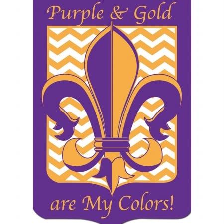 Purple & Gold Are My Colors Flag, Large
