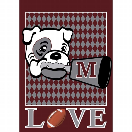 761 Love Bulldogs Flag, Large