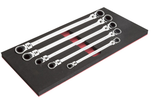 Ez Red EZWR5ML Double Box 2XL Locking Flex Head Metric Spline Wrench Set