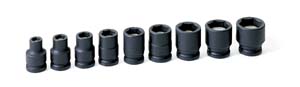 Grey Pneumatic 0.38 in. Drive Magnetic Impact Socket Set - Grey