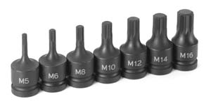 Picture of Grey Pneumatic GY1307S 0.5 in. Drive 7 Piece Triple Square Driver Set
