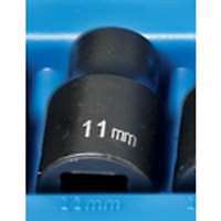 1/2" Drive, 11mm Size, Metric Socket, 12 Points, 11mm,1/2"D,Impact,12pt.