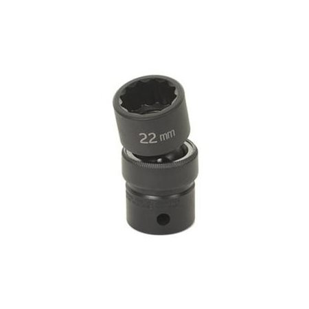 Grey Pneumatic 22Mm X 12 Point Short 1/2" Drive Universal Impact Socket (2122UM)
