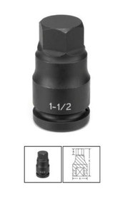Grey Pneumatic 1" Drive x 7/8" Hex Driver Socket (4928F)