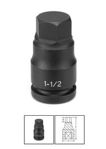 Grey Pneumatic 1" Drive 1-1/8" Hex Impact Bit Socket (4936F)