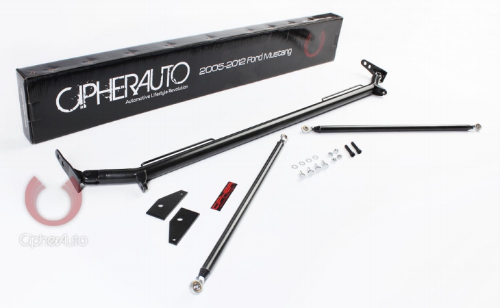 Auto Racing Harness Bar Black Powder Coated - 1995-2004 Ford Mustang, Black