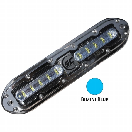 SCM-10-BB-20 13 x 60 x 254 mm Underwater Light with 20 ft. Cable, 316 SS Housing - Bimini Blue