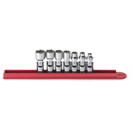 80310D 0.25 in. Drive 6 Point SAE Flex Socket Set, 7 Piece