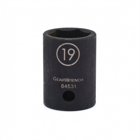 84531N 0.5 in. Drive 6 Point Standard Impact Socket - 19 mm -  Gearwrench