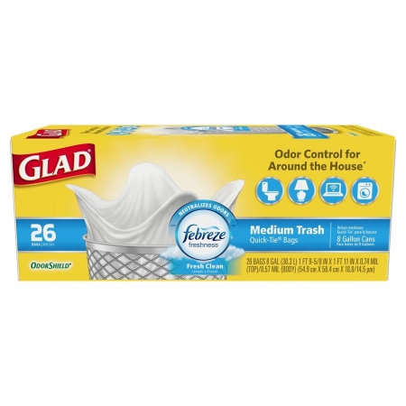Picture of Clorox Sales CLO78815BX 26 in. Glad Odor-Shield Bag&#44; White
