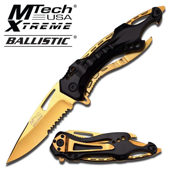 Grey Eagle Trader M-Tech Assisted Opening Gold Titanium Rescue Knife