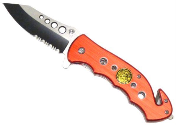 Grey Eagle Trader  Assisted Opening Fire Fighter Rescue Knife