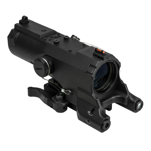Eco 4 X 34 mm UT Reticle Blue Illuminated Green Laser Prismatic Scope