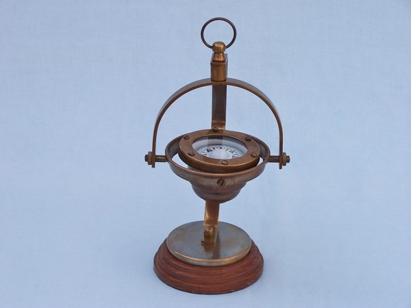Picture of Handcrafted Model Ships CO-0555-AN 8 in. Antique Brass Hanging Compass