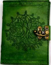 BBBL637 Green Tree of Life Leather with Latch, 5 x 7 in -  AzureGreen
