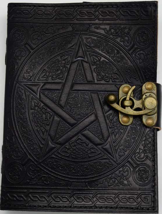 Pentagram Leather with Latch, Black - 5 x 7 in.