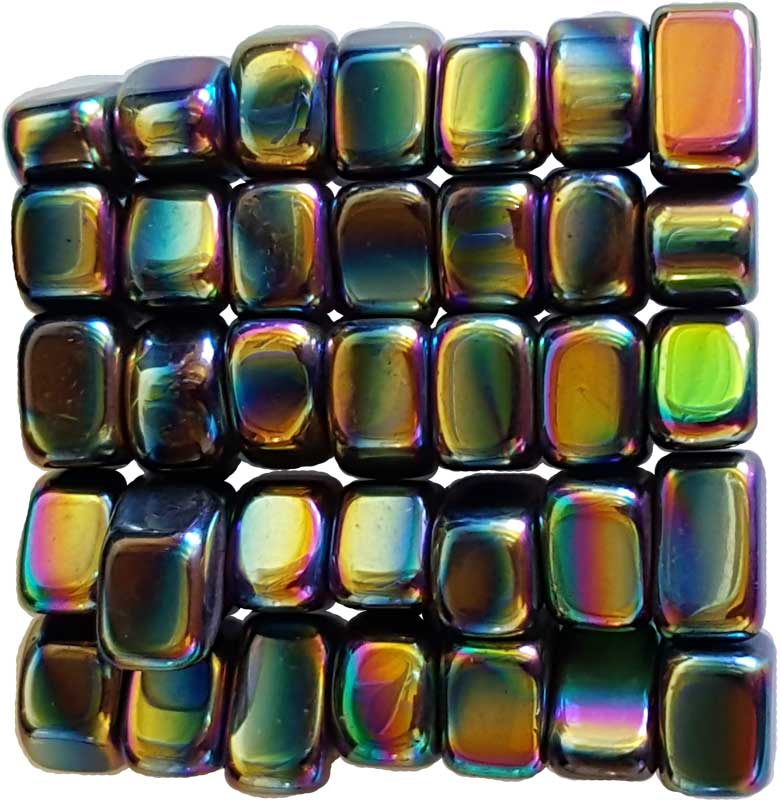 Picture of AzureGreen GTMHEMRB 1 lbs Magnetic Hematite Rainbow Tumbled Stones