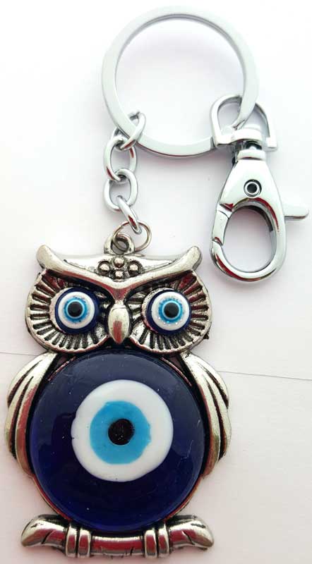 Owl Evil Eye Keychain - 4.5 in.