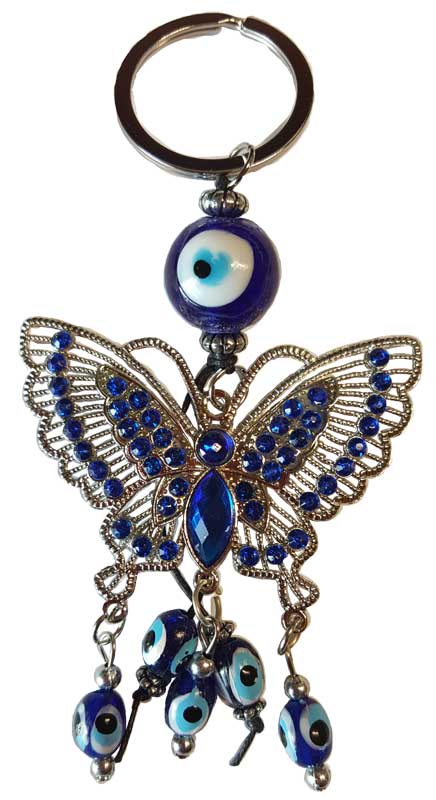 Picture of AzureGreen JK009 Butterfly Evil Eye Keychain