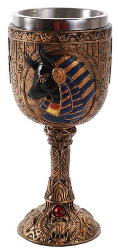 Picture of AzureGreen RC529 Cold Cast Resin Hand Painted Anubis Chalice&#44; 6.75 in.