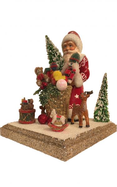 Schaller Paper Mache Candy Container - Santa Claus - Red - 8in. H - Handcrafted