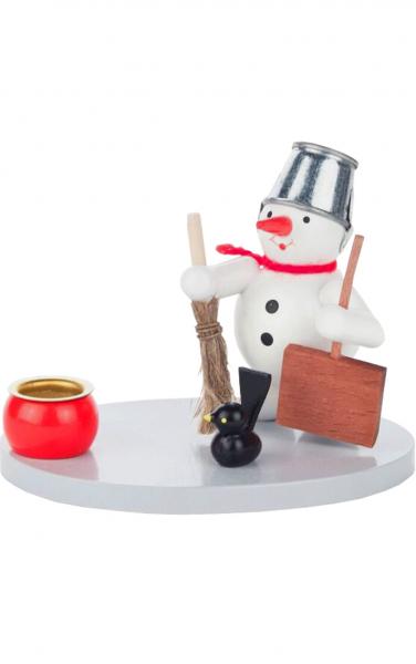 Alexander Taron 196-018-1 Dregeno Snowman Candle Holder H x 2.75" W x 3.5" D, White