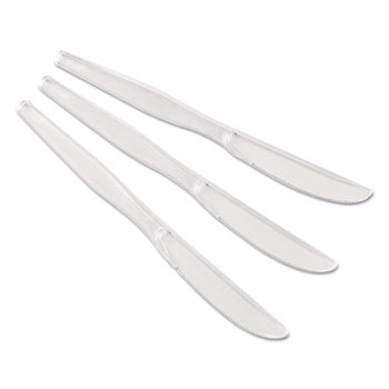 Picture of Dixie Food Service DXEKH017 Heavyweight Polystyrene Cutlery - Knives, Clear