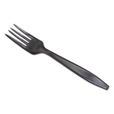 Picture of Dixie Food Service DXEPFH53C Plastic Individually Wrapped Heavyweight Utensils - Fork, Black