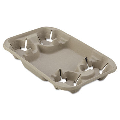Picture of Huhtamaki HUH20969CT 8-22 oz Four Cups Strongholder Molded Fiber Cup & Food Tray&#44; Beige - 250 Per Carton
