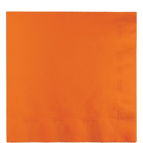 2-Ply Lunch Napkins - Orange - 50 per Case - Case of 12