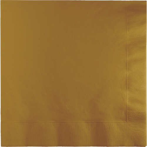 Group 663276B 2-Ply Lunch Napkins, Gold - 50 per Case - Case of 12