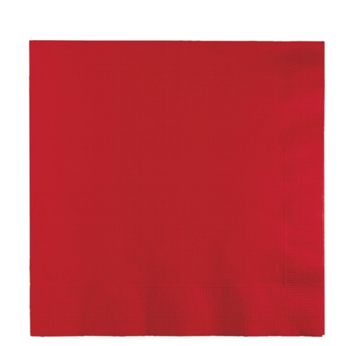 Group 2-Ply Beverage Napkins, Classic Red - 50 per Case - Case of 12