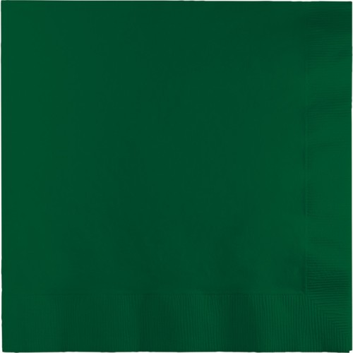 Group 593124B 0.25 Dinner 3-Ply Fold Napkins, Hunter Green - 25 per Case - Case of 10