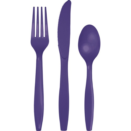 Picture of Hoffmaster Group 010426 Premium Plastic Cutlery Assortment&#44; Purple - 24 per Case - Case of 12