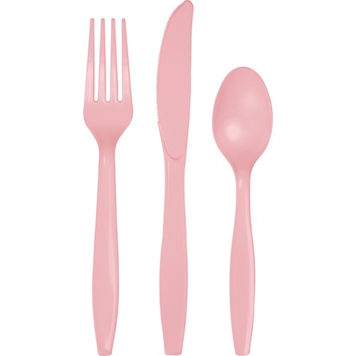 Picture of Hoffmaster Group 010428 Premium Plastic Cutlery Assortment&#44; Classic Pink - 24 per Case - Case of 12