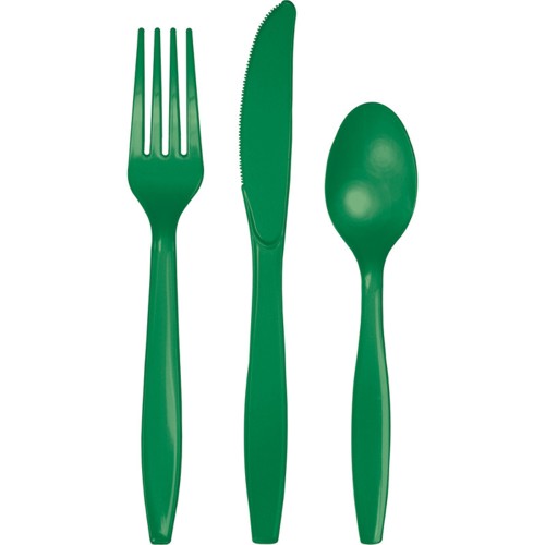 Picture of Hoffmaster Group 010434 Premium Plastic Cutlery Assortment&#44; Emerald Green - 24 per Case - Case of 12